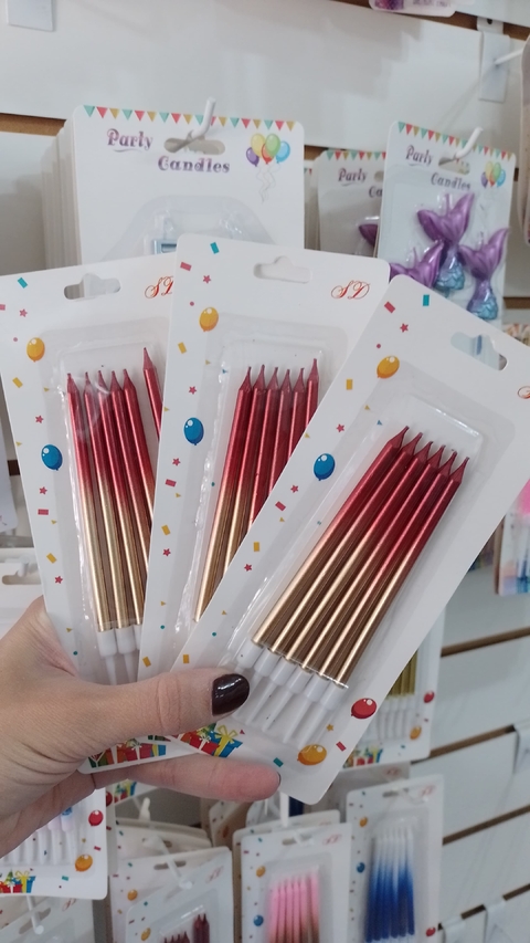 VELAS DEGRADE ROJO Y CHAMPAGNE x6 U - comprar online