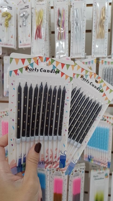 VELAS LUNARES 13CM NEGRA x10 U - comprar online