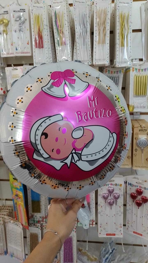 GLOBO BAUTISMO ROSA 18" x1 U - comprar online