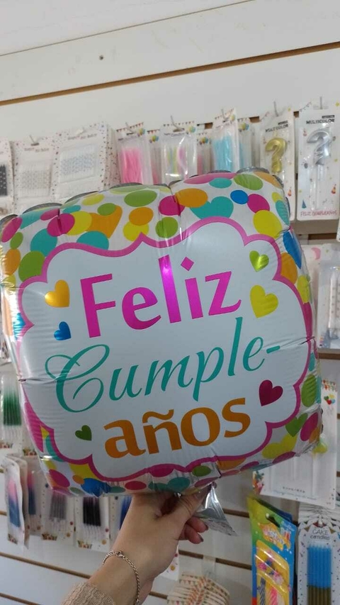 GLOBO RECTANGULAR 18" FELIZ CUMPLEAÑOS Cod. 3 x1 U - comprar online