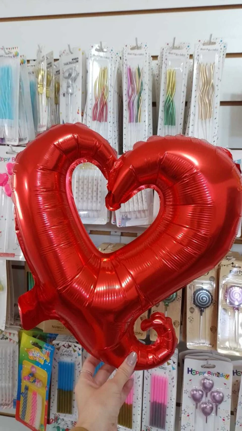 CORAZON CALADO ROJO 18" x1 U - comprar online