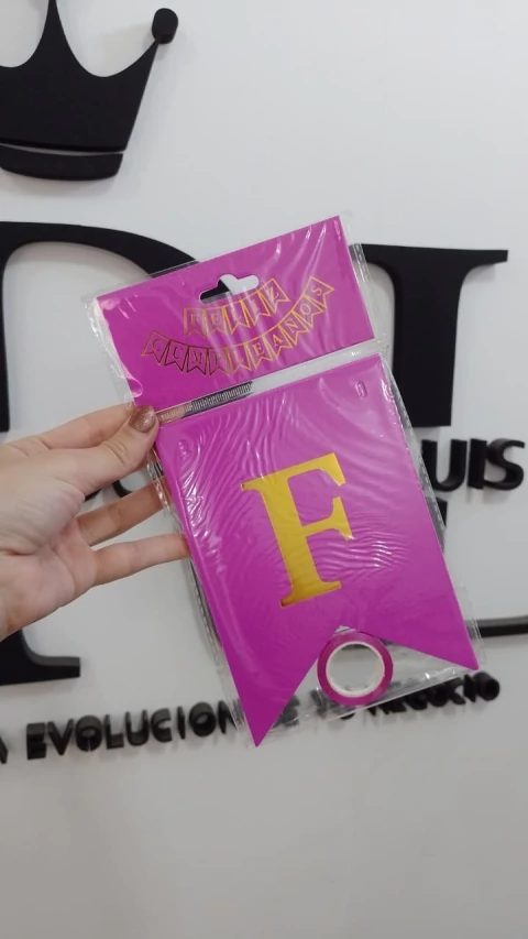 BANDERIN VIOLETA FLUO FELIZ CUMPLEAÑOS x1 U - comprar online