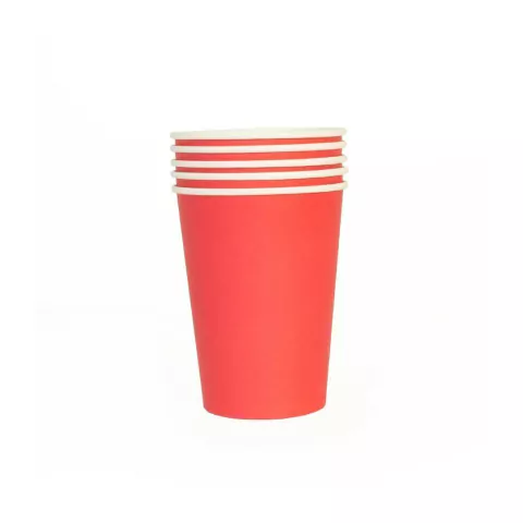 VASO ROJO POLIPAPEL LISO x10 U