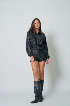 SHORT LEATHER ZELIE PRETO OTHER GIRLS - comprar online