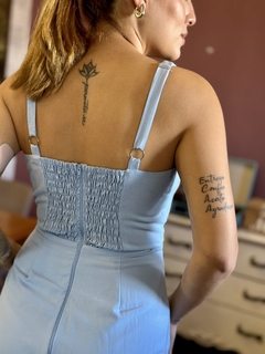 VESTIDO LAÇO ARIEL AZUL - Maria Bunita Brand