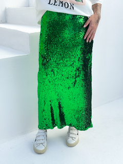 SAIA MIDI PAETÊ MARCIA VERDE - comprar online