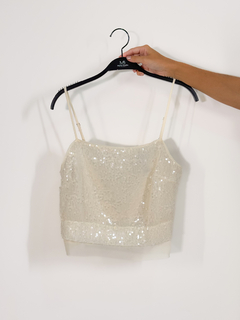 CROPPED PAETÊ ISABELY OFF WHITE na internet