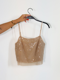 CROPPED PAETÊ ISABELY CAPUCCINO - Maria Bunita Brand