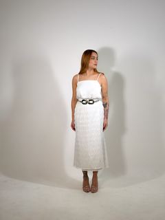 SAIA MIDI AGATA OFF WHITE - comprar online
