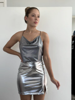 MINI SAIA VINIL METALIZADA TINA PRATA - comprar online