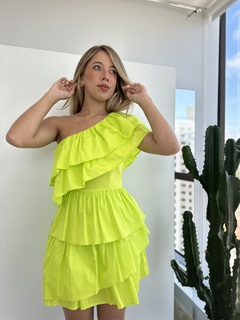 VESTIDO BABADOS ADRIANA VERDE LIMA - Maria Bunita Brand