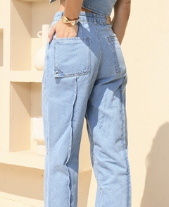 CALÇA WIDE LEG NERVURA LAVAGEM CLARA ALCANCE na internet
