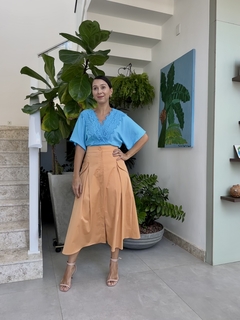 BLUSA CROPPED ROSANE AZUL - comprar online