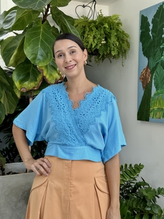 BLUSA CROPPED ROSANE AZUL