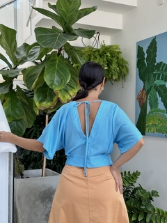 BLUSA CROPPED ROSANE AZUL na internet