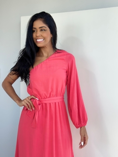VESTIDO UM OMBRO ROBERTA CORAL - Maria Bunita Brand
