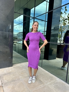 VESTIDO CANELADO GEISA VIOLETA - comprar online