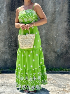 VESTIDO BORDADO MAINAR VERDE - Maria Bunita Brand