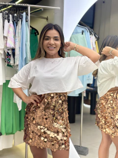 SAIA PAETÊ IVETE DOURADA - loja online