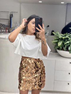 SAIA PAETÊ IVETE DOURADA - comprar online