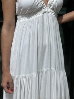 VESTIDO LONGO LUANIR OFF WHITE - Maria Bunita Brand