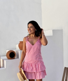 VESTIDO CURTO VICHY VERMELHO - loja online