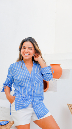 CAMISA LISTRAS FLORINE AZUL