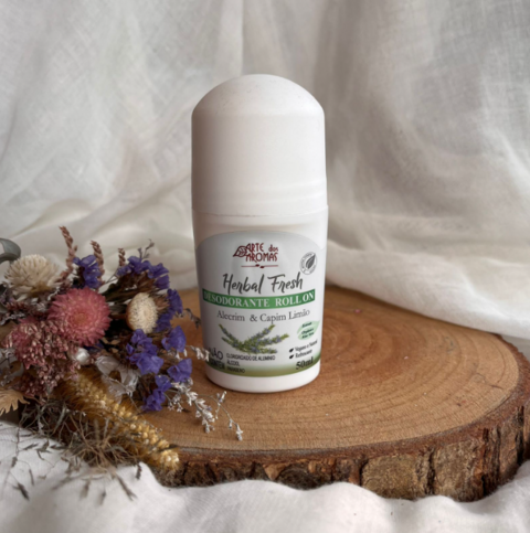 Desodorante Natural Roll On Alecrim e Capim Limão 50ml - Arte dos Aromas
