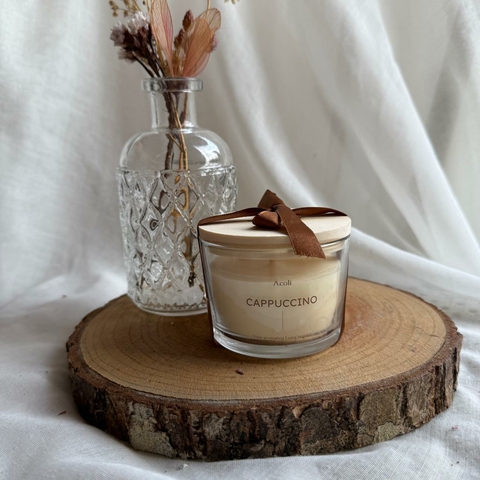 * Vela Aromática Cascas e Folhas 100gr (tampa de madeira) - A.coli