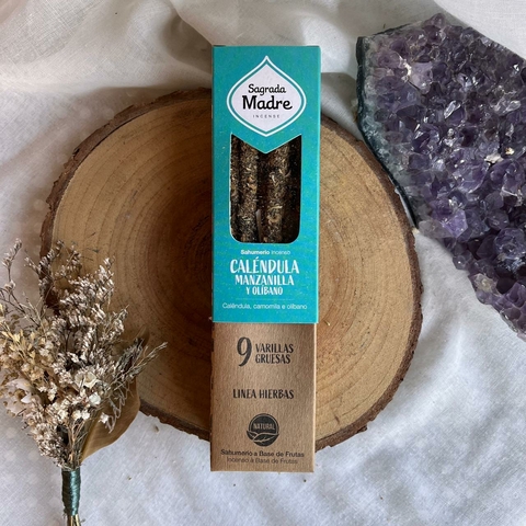 Incenso Natural de Bastão Calêndula, Camomila e Olíbano - Sagrada Madre