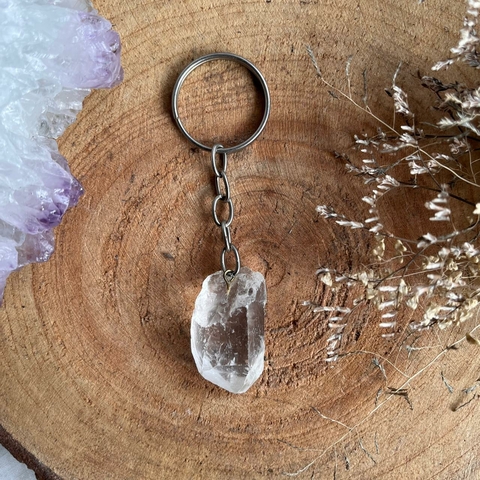 Chaveiro de Cristais - Quartzo Transparente