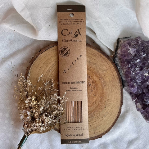 Incenso Natural com Óleos Essenciais e Florais - Cia de Aroma - Violeta