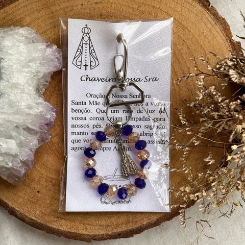 Chaveiro Nossa Senhora Miçangas 8x4cm