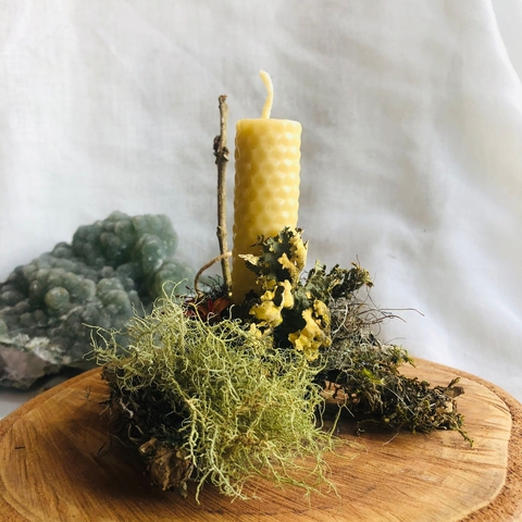 * Arranjo de Natal com Vela em Cera de Abelha P - Art e Mel