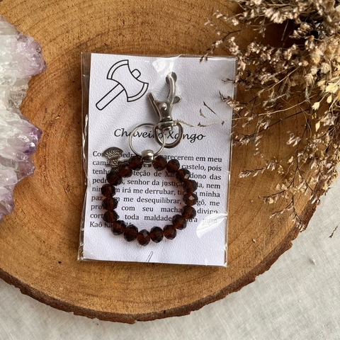 Chaveiro Xangô Miçangas 8x4cm