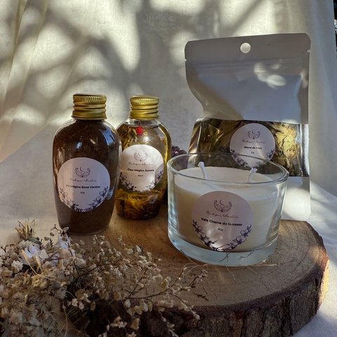 * Caixa Mágica Confiance (vela, pó mágico, óleo, chá) - Mariana Leticia