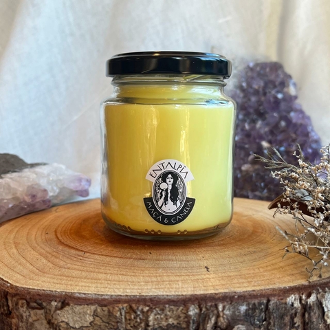 * Vela Maçã e Canela (Vidro c/ tampa preta 160gr) - Entalpia