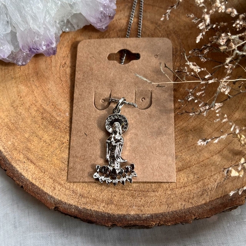 Colar Kuan Yin Aço Inox