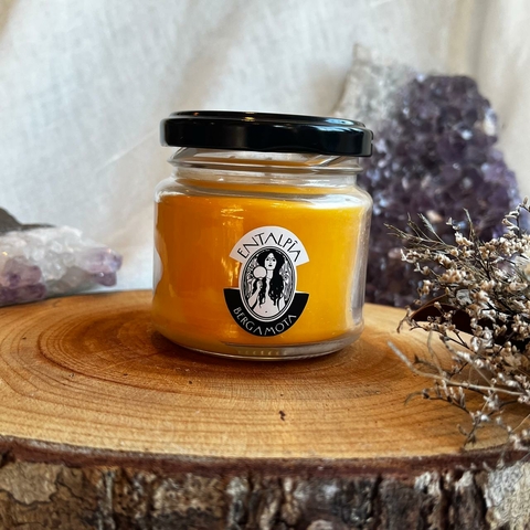 * Vela Bergamota (Vidro c/ tampa preta 120gr) - Entalpia