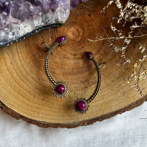 * Brinco Orelha Rubi - Yantra Jóias em Bronze