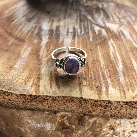 Anel Indiano Folheado a Prata Indiana - Charoita