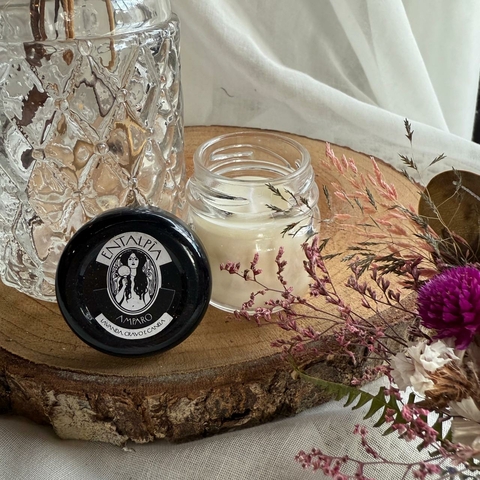 * Mini Vela Amparo - Lavanda Cravo e Canela (tampa preta) - Entalpia