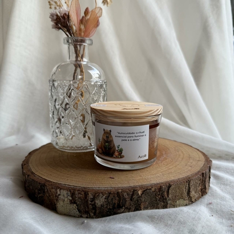 * Vela Aromática Capivela 100gr (tampa de madeira) - aromas sortidos - A.coli