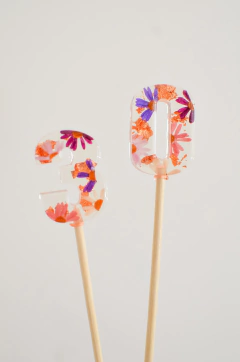 TOPPER NUMEROS ROSAS - comprar online