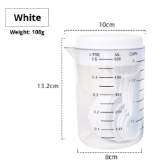 **Set Medidor de Cocina Vaso 500 ml + 6 Cucharas Medidoras** - GRUPO SRZ