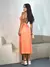 Vestido Midi Satin com Costas Nuas - Laranja na internet