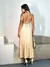 Vestido Midi com Decote V e Costas Nuas - Nude na internet