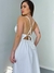 Vestido Longo com Decote Profundo e Amarração - Off White - BELABETTE