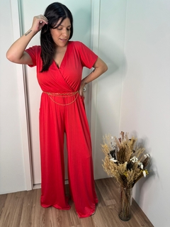 Macacão longo vermelho