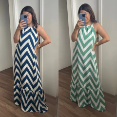 Vestido Zig Zag verde água na internet